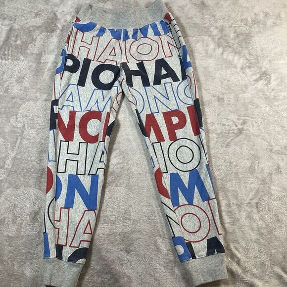 Champion Pants - Champion Womens Sz‎ S Reverse Weave All-over Logo Print Joggers Sweatpants Gray